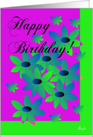 Happy Birthday! Pink and Green Posies card