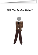 Usher Wedding Party Invitation, Funny Tuxedo card
