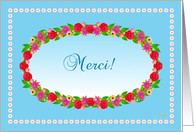 Merci!, French Thank You Garden Wreath card