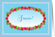 Italian, Grazie! Thank You Garden Wreath card