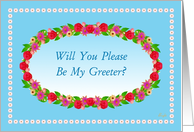 Greeter,Wedding Party Invitation,Flower Garden Wreath card