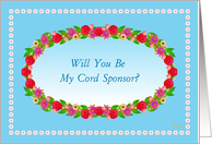 Cord Sponsor,Wedding Party Invitation,Flower Garden Wreath card