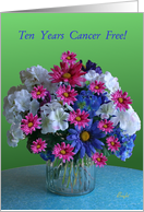 Congratulations! 10th Year Cancer Free Anniversary Bouquet card