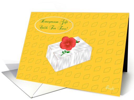 Honeymoon Money Gift for Two,White Gift Box with Flower and Bud card