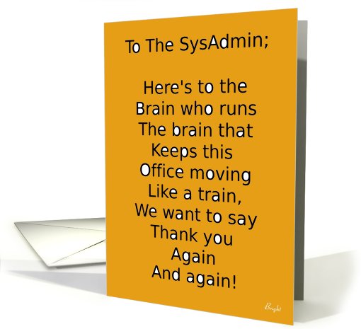 Happy System Administrator Appreciation Day! Card with... (645840)