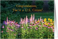 Congrats on U.S. Citizenship - Flower Garden card