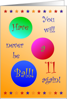 11, Happy Birthday, Have A Ball! card
