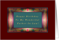 Father-in-law, Happy Birthday, Fancy Modern Frame card