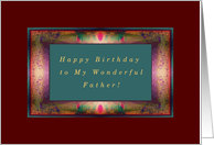 First Born to Father, Happy Birthday, Fancy Modern Frame card