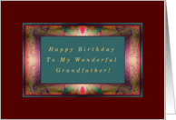 First Born to Grandfather, Happy Birthday, Fancy Modern Frame card