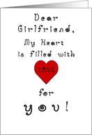 Girlfriend, Happy Valentine’s Day!, Heart Full of Love, humor card