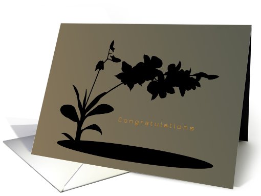 Congratulations!, Hawaiian Orchids, Shadow with Gradient Backdrop card