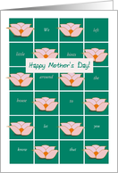 Foster Mom, Mother’s Day, Humor, Graphic Design Lotus on Green Squares card