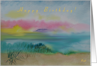 from both of us, Happy Birthday!, Misty Mountain Island card