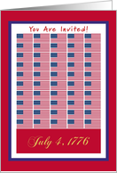 Invitation, July 4, 1776, 50 Flags Patriot’s Card