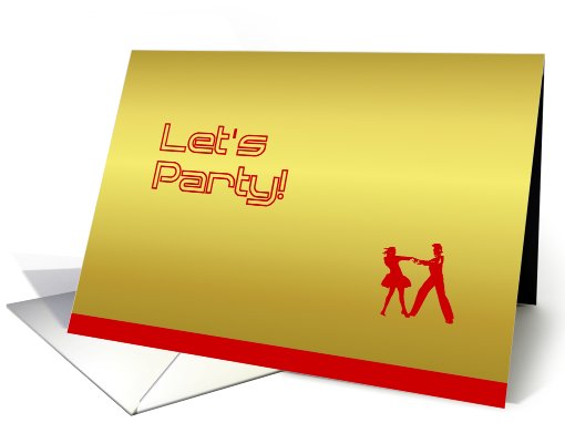 Let's Party, Invitation, 50s Hip Sock Hop card (822298)