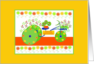 Cancer, Speedy Recovery! Garden Flower Messenger Bike card