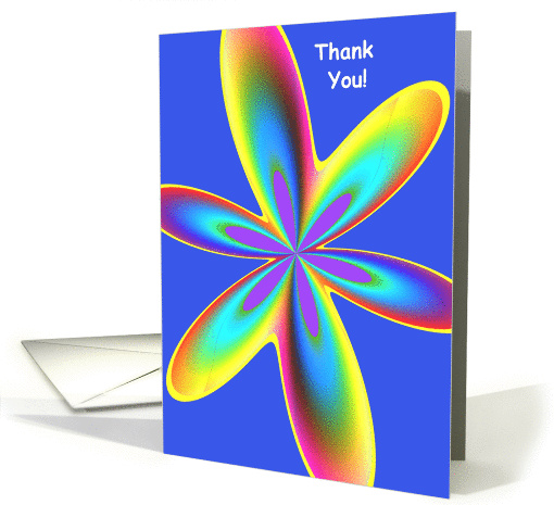 Thank You!, Rainbow Flower, blank inside card (832888)