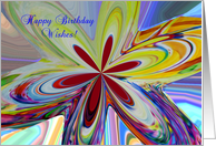 from Couple, Happy Birthday Wishes, Psychedelic Flower card
