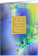Congratulations, Academic Achievement, Honor Roll card
