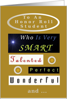 Congratulations, Academic Achievement Honor Roll, Compliments card