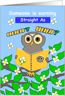 Congratulations, Academic Achievement, Straight As, Wise Owl card