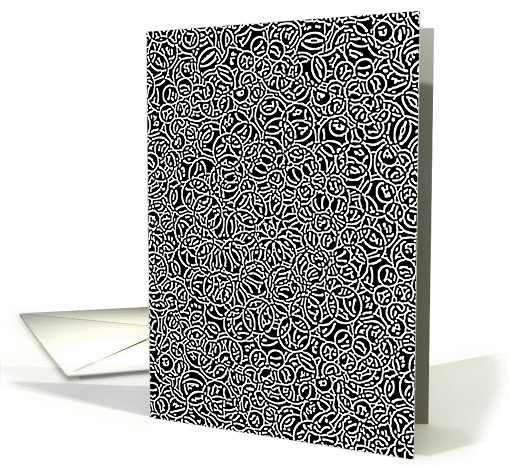 Note Card, Black and White Abstract with Cirlcles card (863807)