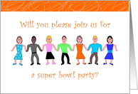 Invitation, Super Bowl Party with Colorful People card