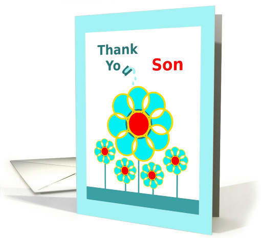 Thank You for the Gift, Son, Raindrops on Flowers card (903032)