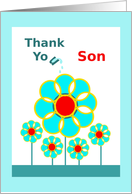 Thank You for the Gift, Son, Raindrops on Flowers card