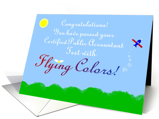 Congratulations, You Passed Your C.P.A.Test, Flying Colors card