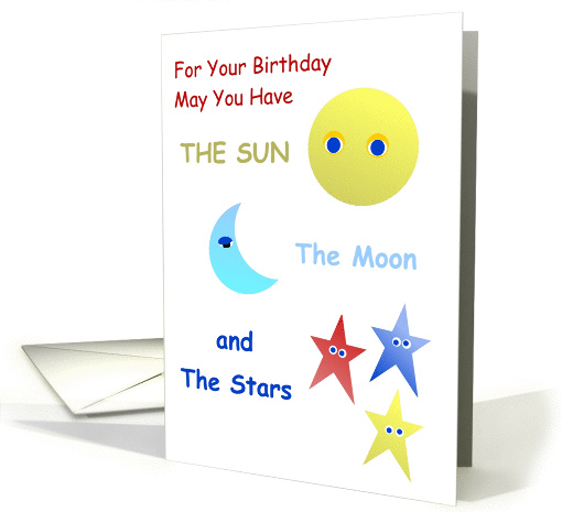 Teen, Happy Birthday, Sun, Moon, and Stars, Humor card (946150)