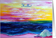 Hello, Pink Beach at Sunset card