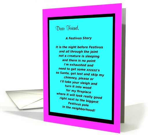 To Friend, Happy Festivus, The Holiday for the Rest of Us, humor card