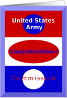 Congratulations, United States Army Commission card