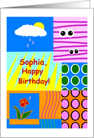 Sophia, Happy Birthday, Cute Collage, Youthful card