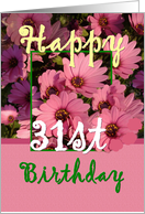 31ST BIrthday - Pink Flowers card