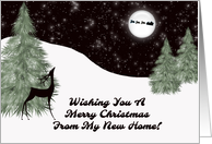 Reindeer Our New Address Christmas Card