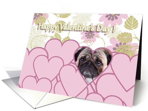 Valentine's Greeting - featuring a Pug surrounded by... (738445)