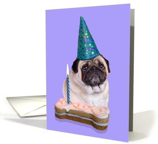 Birthday Card featuring a Pug card (782775)