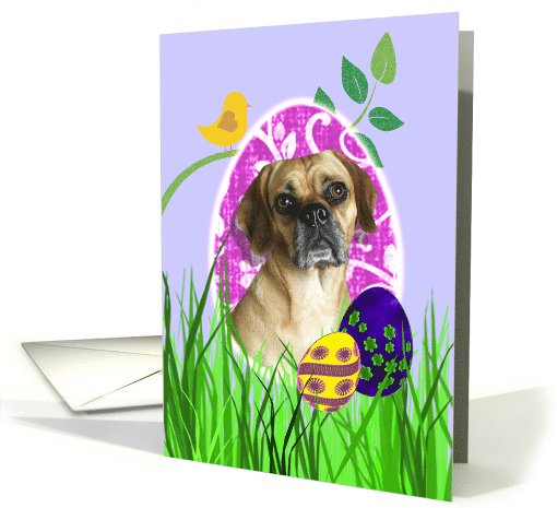 Easter Card featuring a Puggle card (784994)