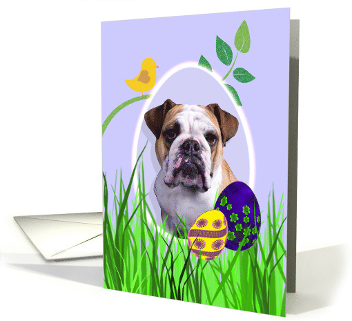 Easter Card featuring an English Bulldog card (793834)