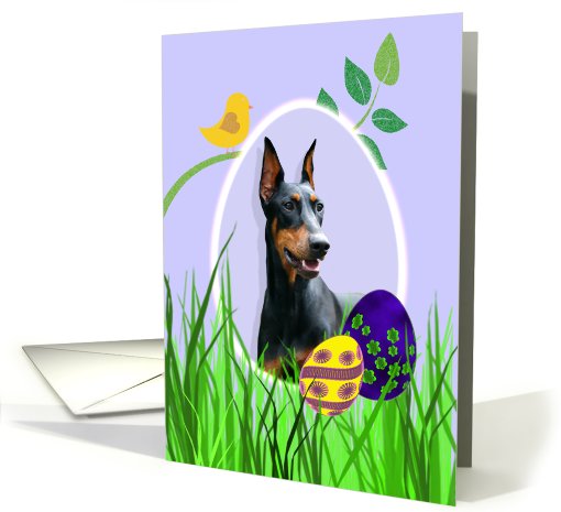 Easter Card featuring a Doberman Pinscher card (793841)