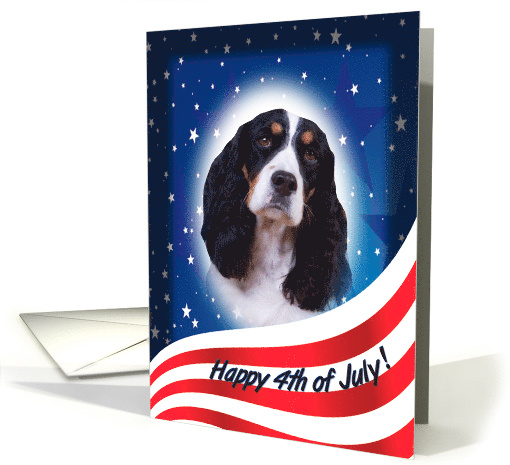 July 4th Card - featuring a black/white/tri English... (823322)