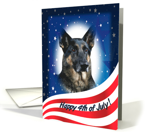 July 4th Card - featuring a German Shepherd Dog card (823367)