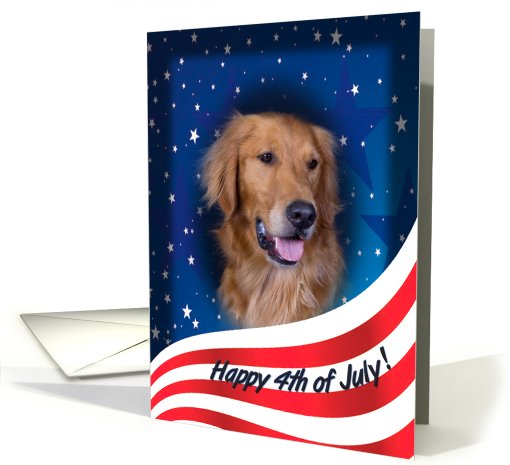 July 4th Card - featuring a Golden Retriever card (823370)