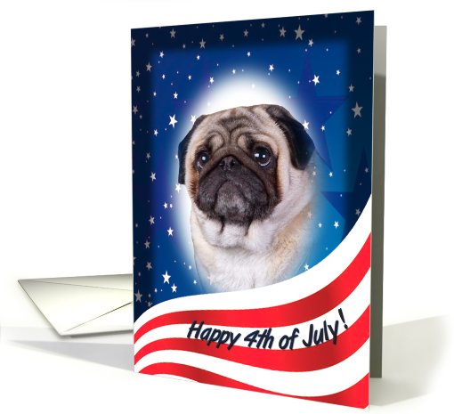 July 4th Card - featuring a Pug card (824087)