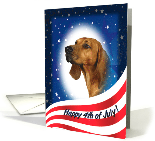 July 4th Card - featuring a Redbone Coonhound card (824092)