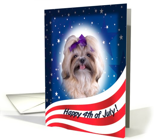 July 4th Card - featuring a Shih Tzu card (824106)