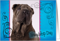 Friendship Day card featuring a Chinese Shar Pei card